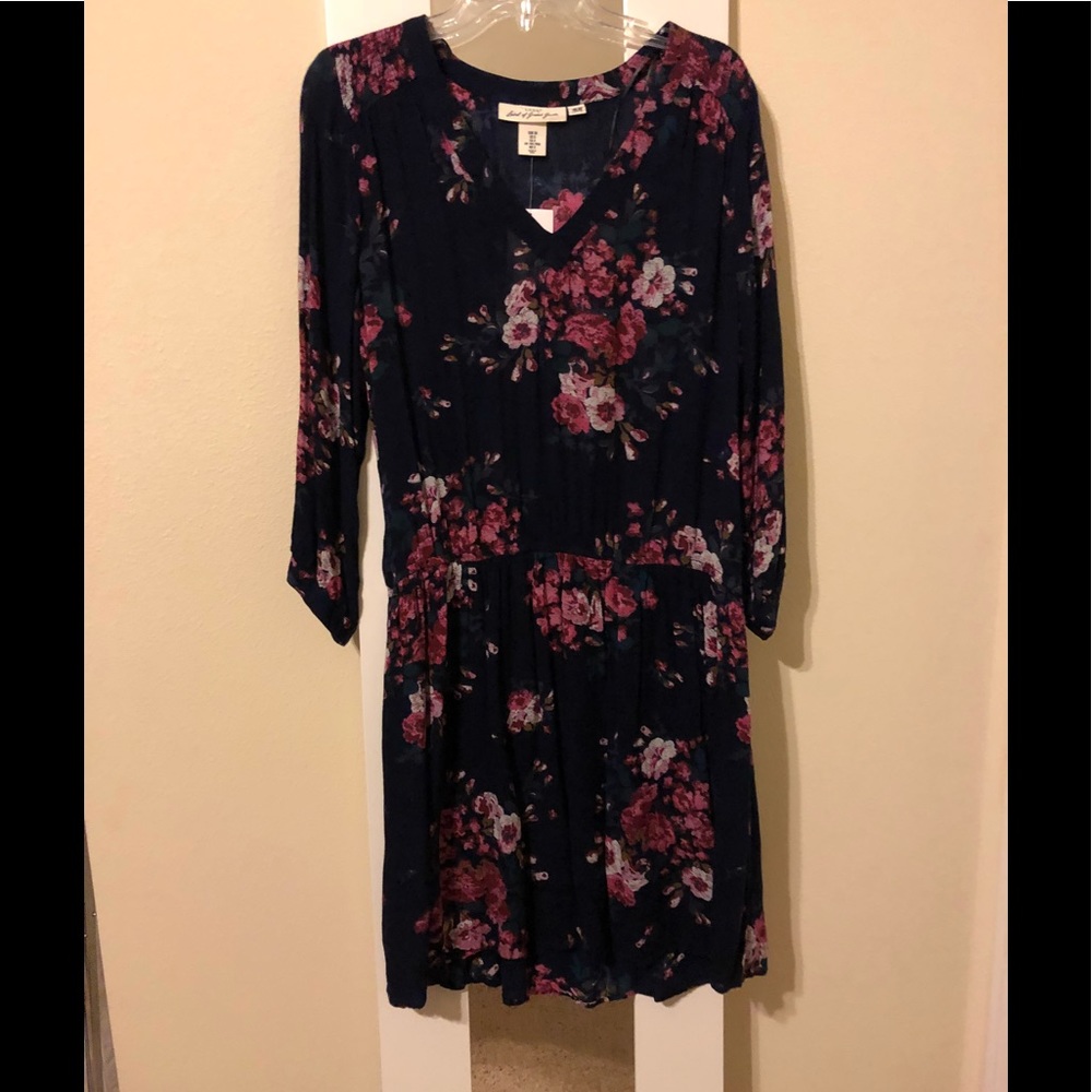 H&M floral print dress. Long sleeve